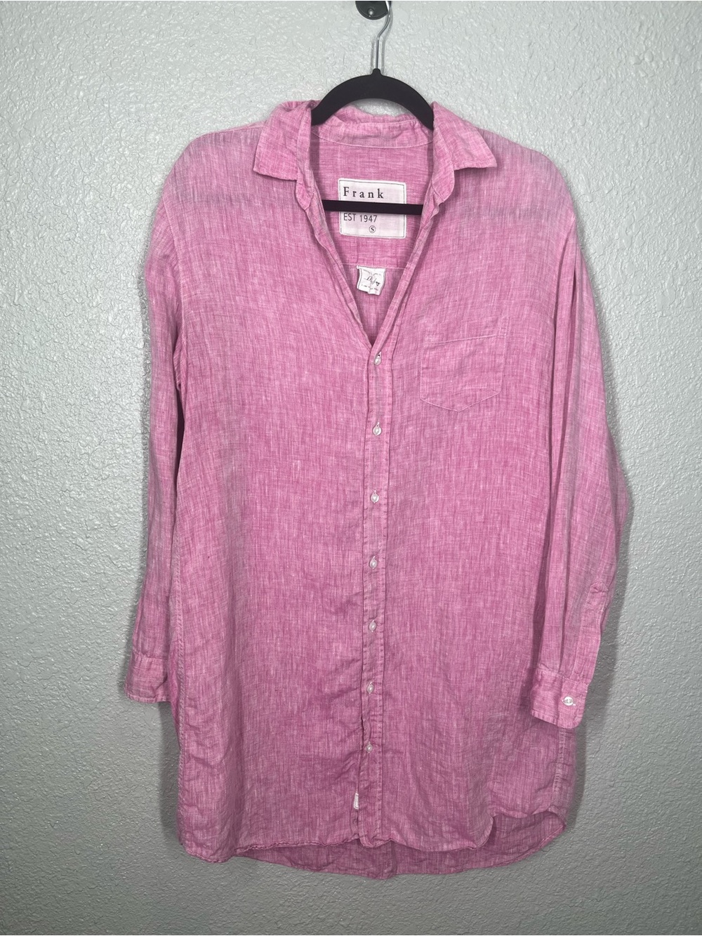 Frank & Eileen Pink Mary Linen Shirtdress